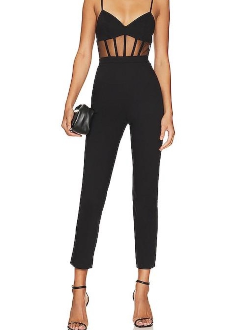 NBD Bianna Black Corset Jumpsuit Size S NWT